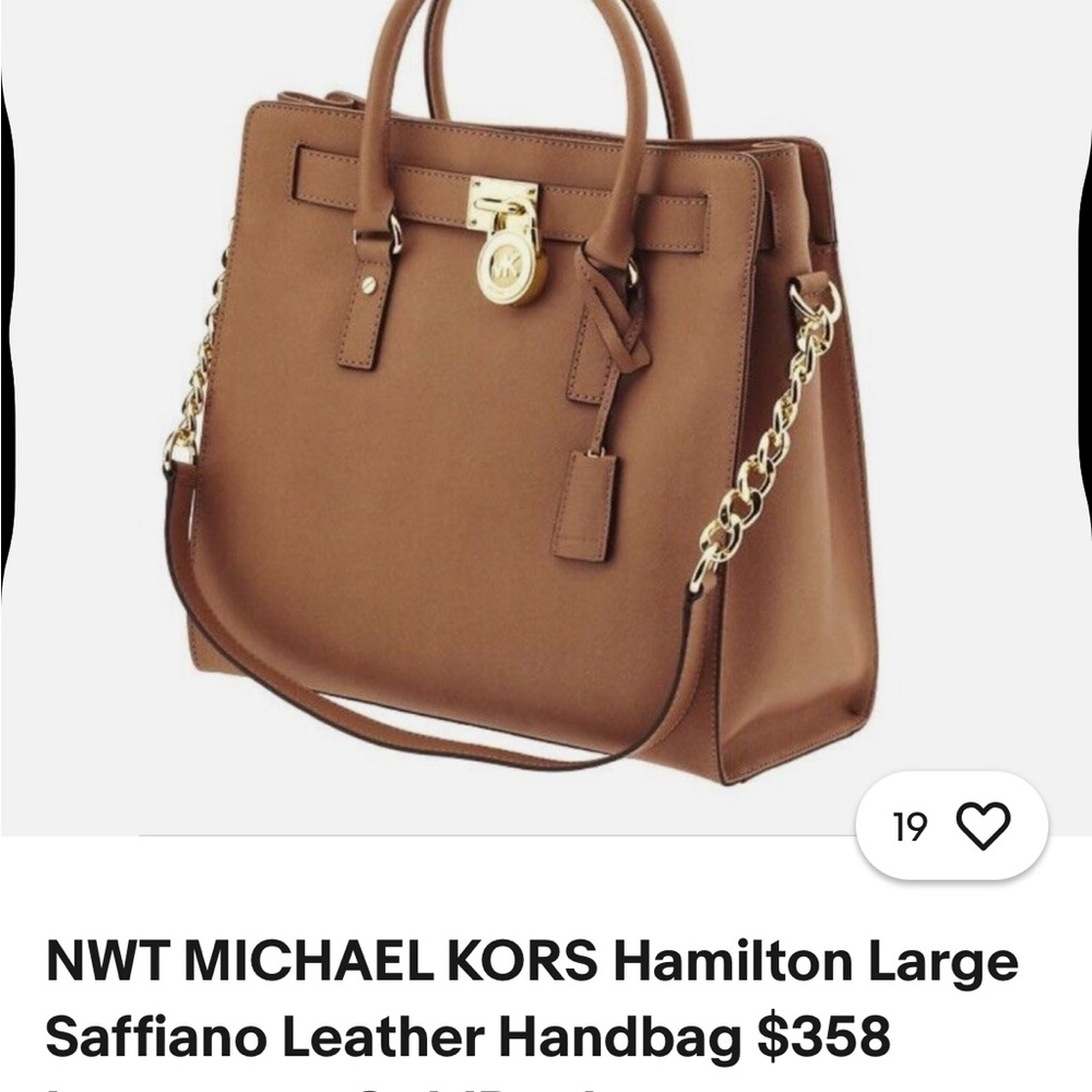 MICHAEL KORS Hamilton Brown Pebbled Leather Large - Picture 6 of 11